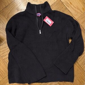 EDIKTED Amour High Neck Oversized Zip Sweater